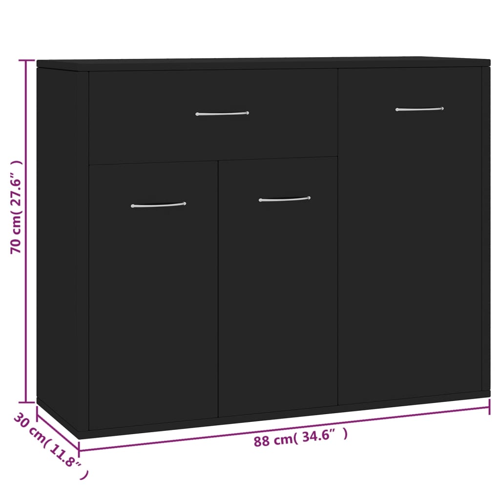 Senkki musta 88x30x70 cm - Sisustajankoti.fi