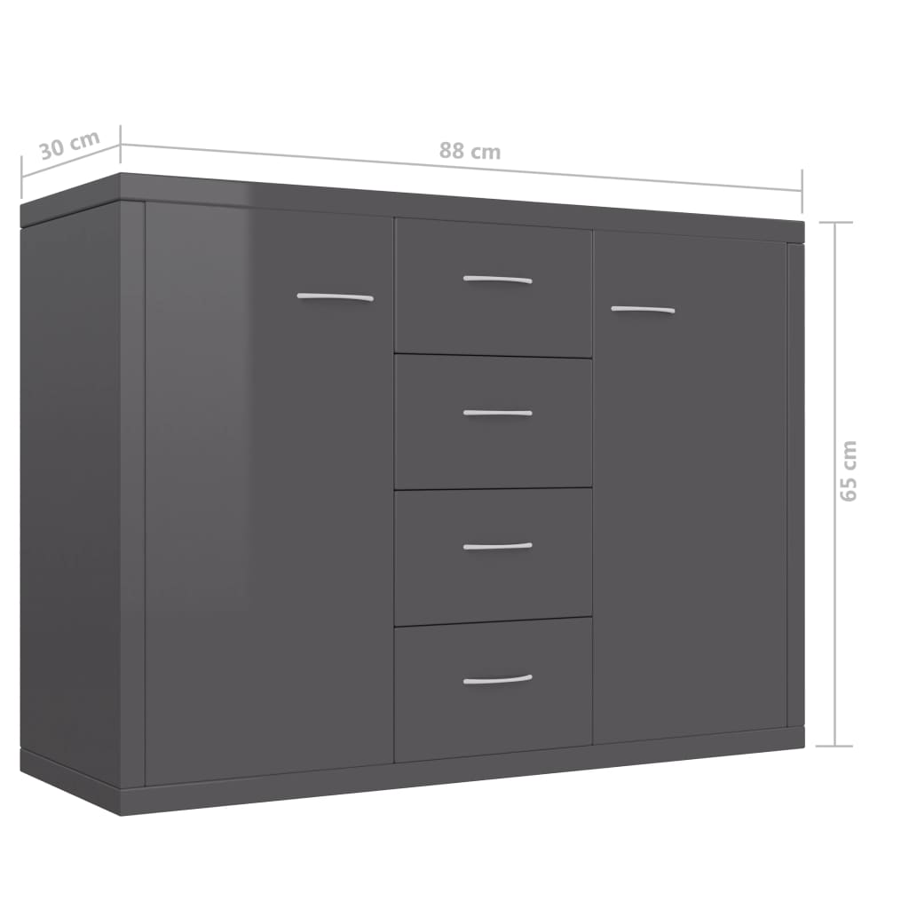 Senkki korkeakiilto harmaa 88x30x65 cm - Sisustajankoti.fi