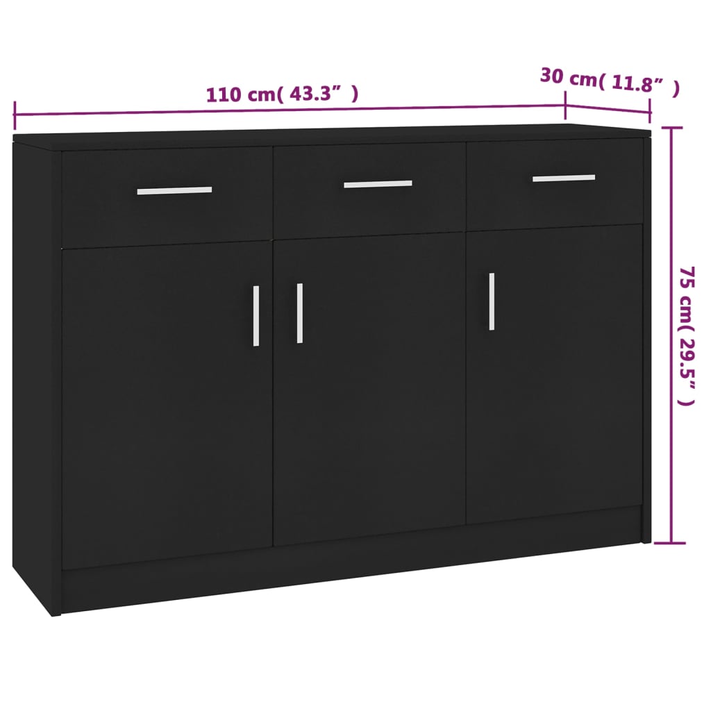 Senkki musta 110x30x75 cm - Sisustajankoti.fi