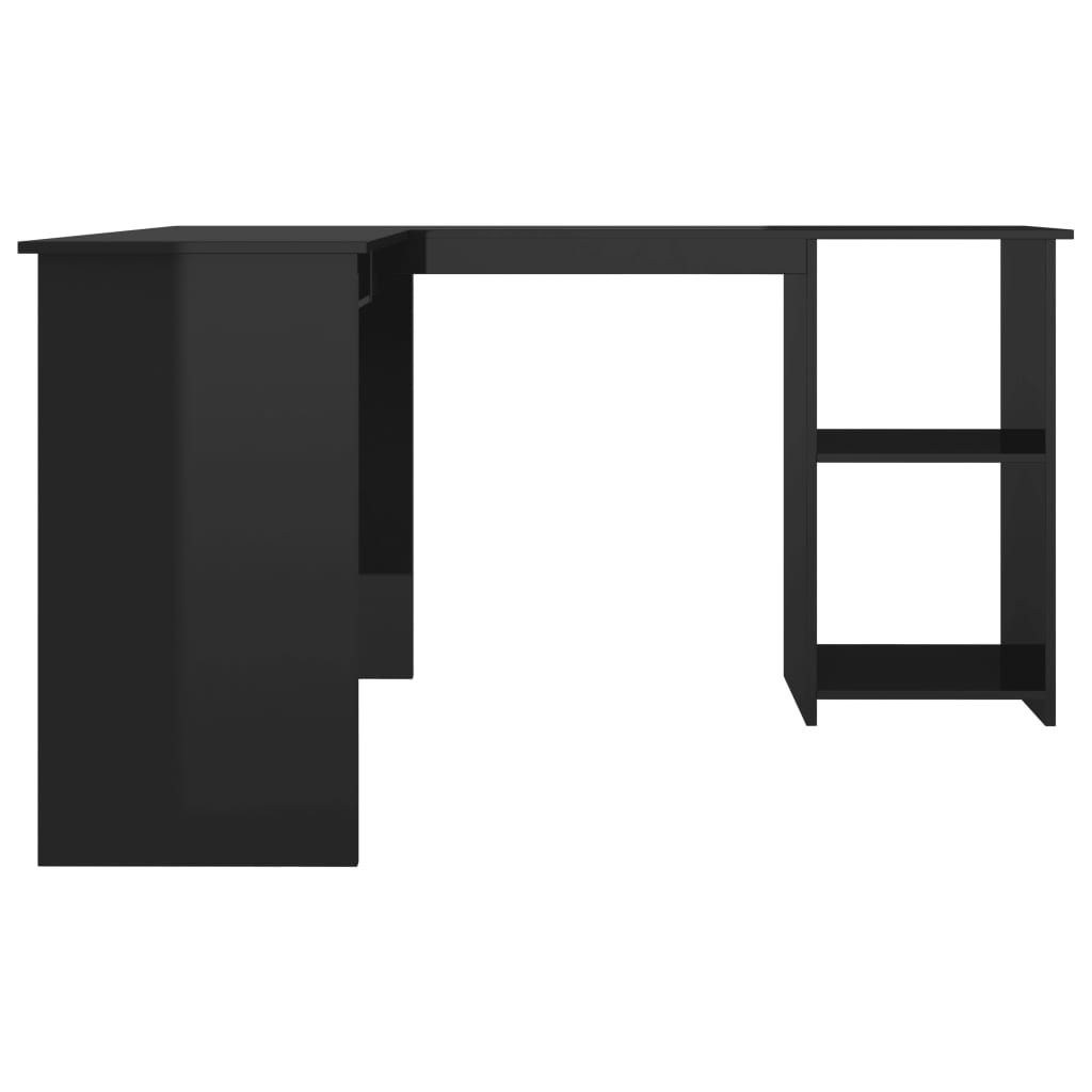 L-muotoinen kulmapöytä korkeak. musta 120x140x75 cm - Sisustajankoti.fi