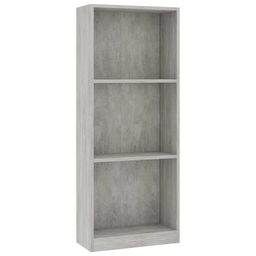 3-tasoinen kirjahylly betoninharmaa 40x24x108 cm - Sisustajankoti.fi