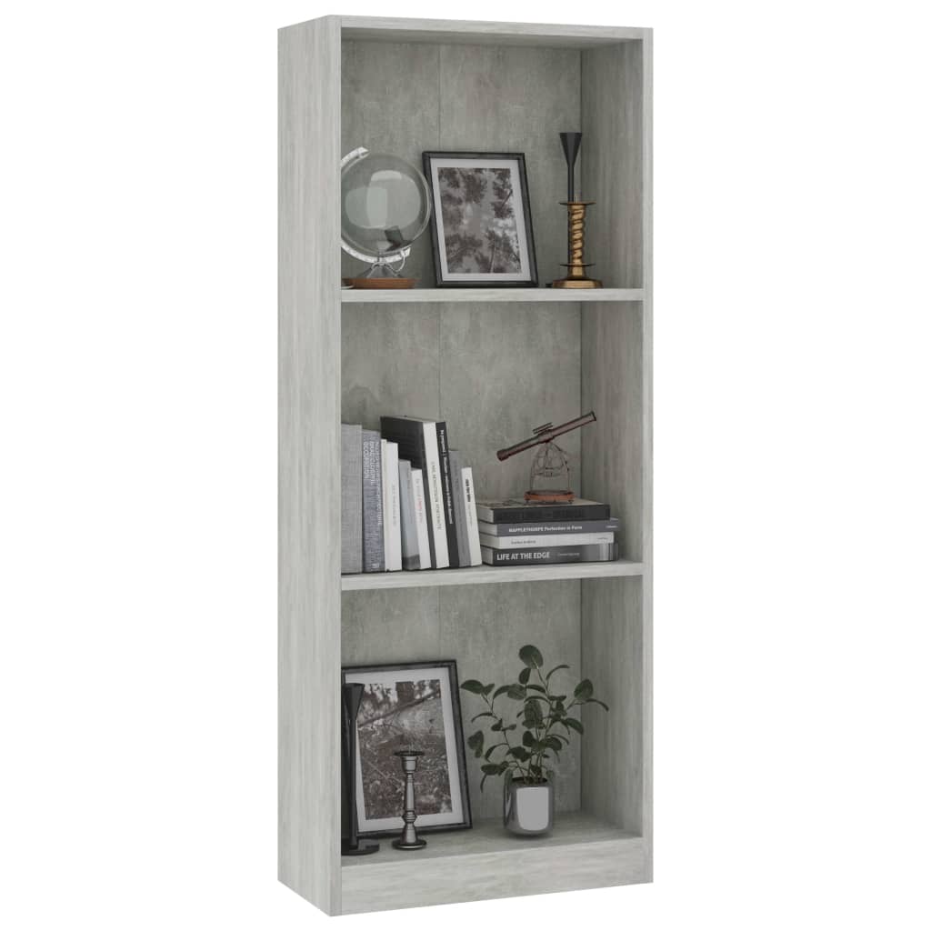3-tasoinen kirjahylly betoninharmaa 40x24x108 cm - Sisustajankoti.fi
