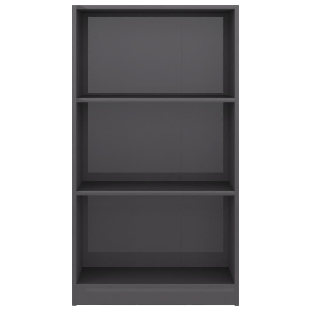 3-tasoinen kirjahylly korkeak. harmaa 60x24x108 cm - Sisustajankoti.fi