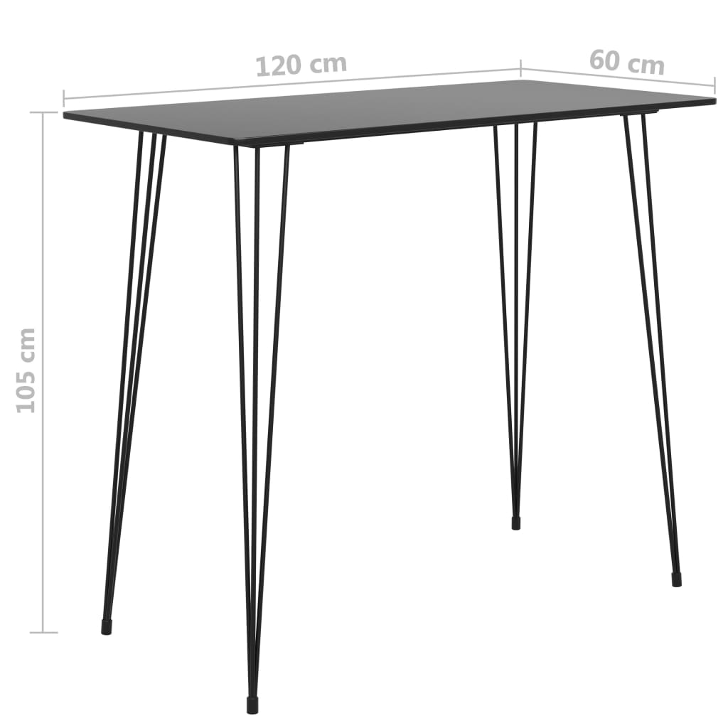 Baaripöytä musta 120x60x105 cm - Sisustajankoti.fi