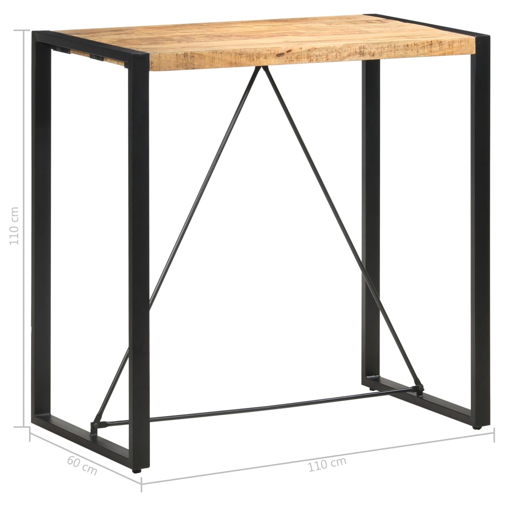Baaripöytä 110x60x110 cm täysi mangopuu - Sisustajankoti.fi