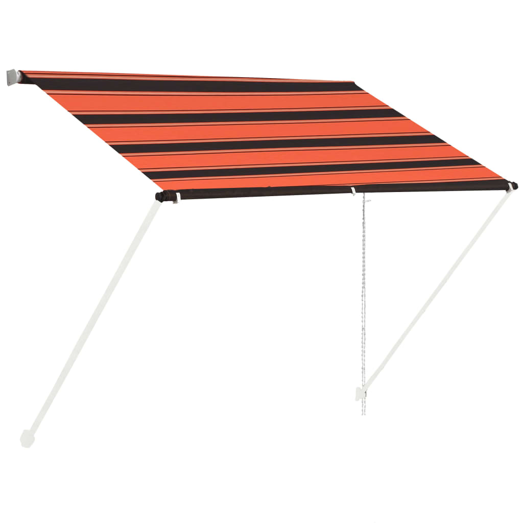 Sisäänkelattava markiisi 100x150 cm oranssi ja ruskea - Sisustajankoti.fi
