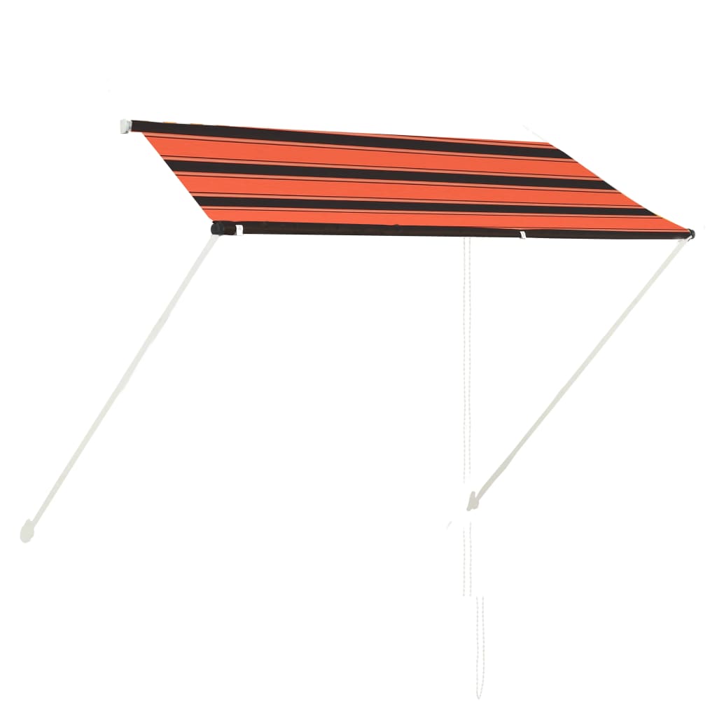 Sisäänkelattava markiisi 250x150 cm oranssi ja ruskea - Sisustajankoti.fi