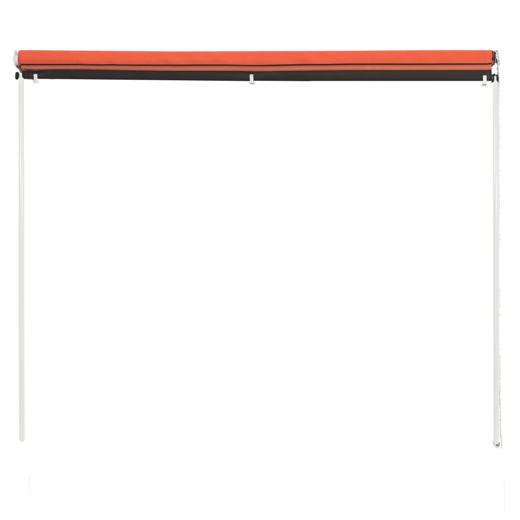Sisäänkelattava markiisi 250x150 cm oranssi ja ruskea - Sisustajankoti.fi