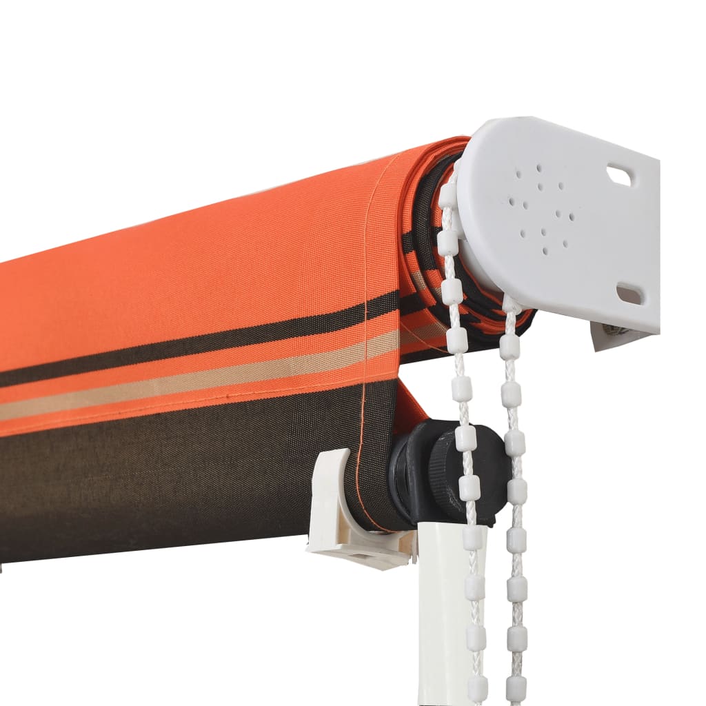 Sisäänkelattava markiisi 250x150 cm oranssi ja ruskea - Sisustajankoti.fi