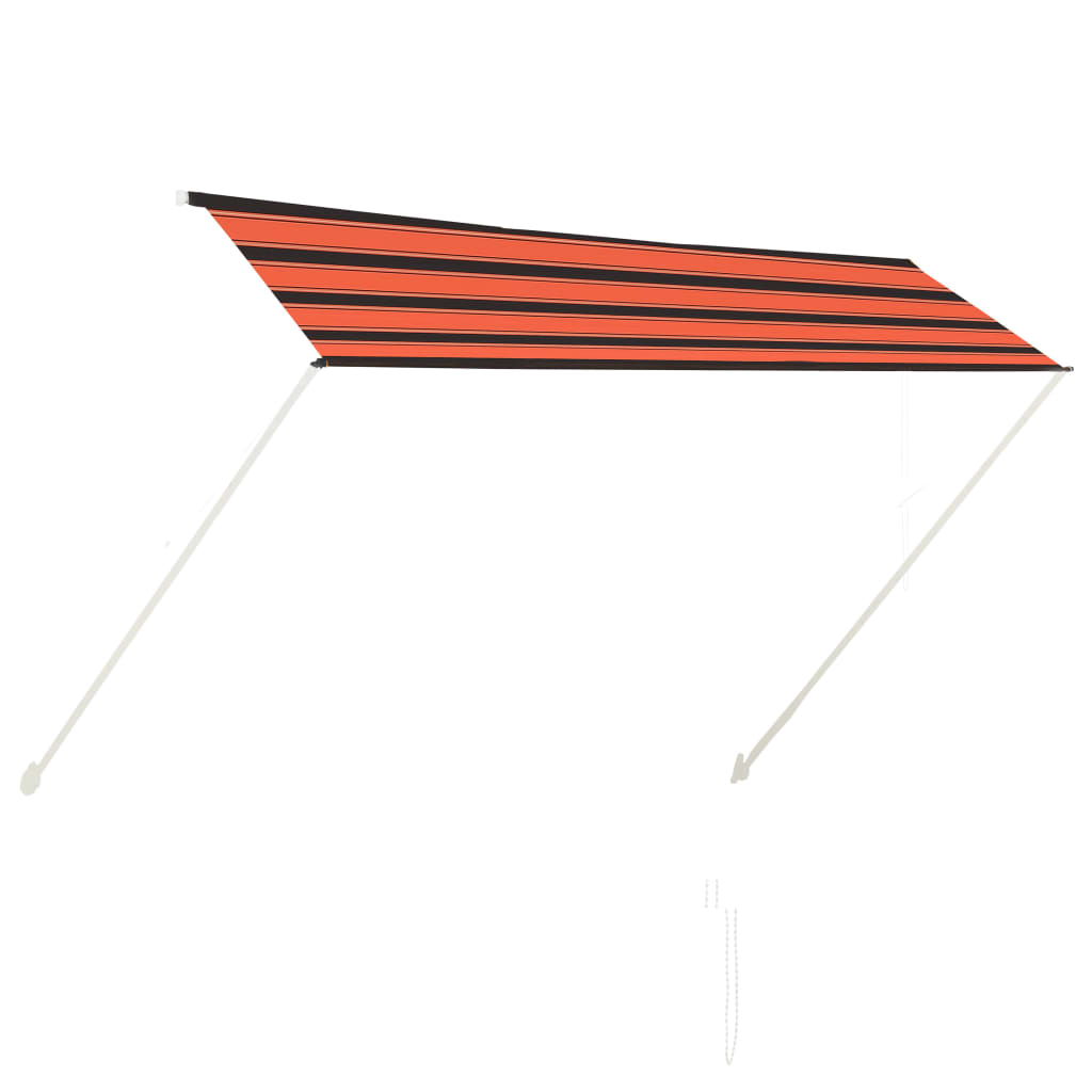 Sisäänkelattava markiisi 300x150 cm oranssi ja ruskea - Sisustajankoti.fi