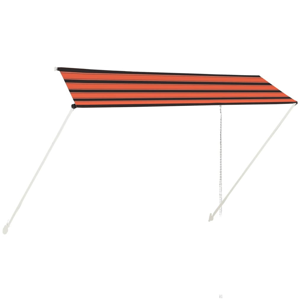 Sisäänkelattava markiisi 350x150 cm oranssi ja ruskea - Sisustajankoti.fi