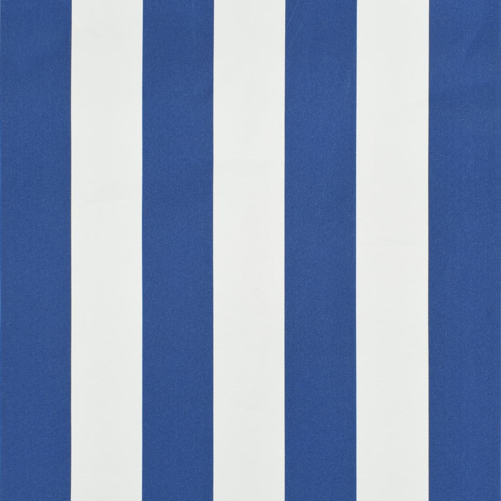 Sisäänkelattava markiisi LEDillä 400x150cm sininen ja valkoinen - Sisustajankoti.fi