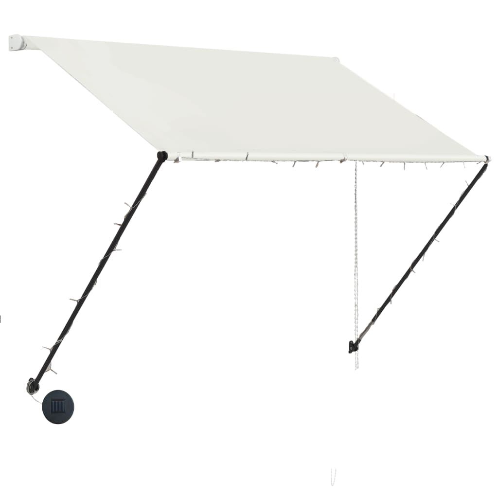 Sisäänkelattava markiisi LEDillä 150x150 cm kerma - Sisustajankoti.fi