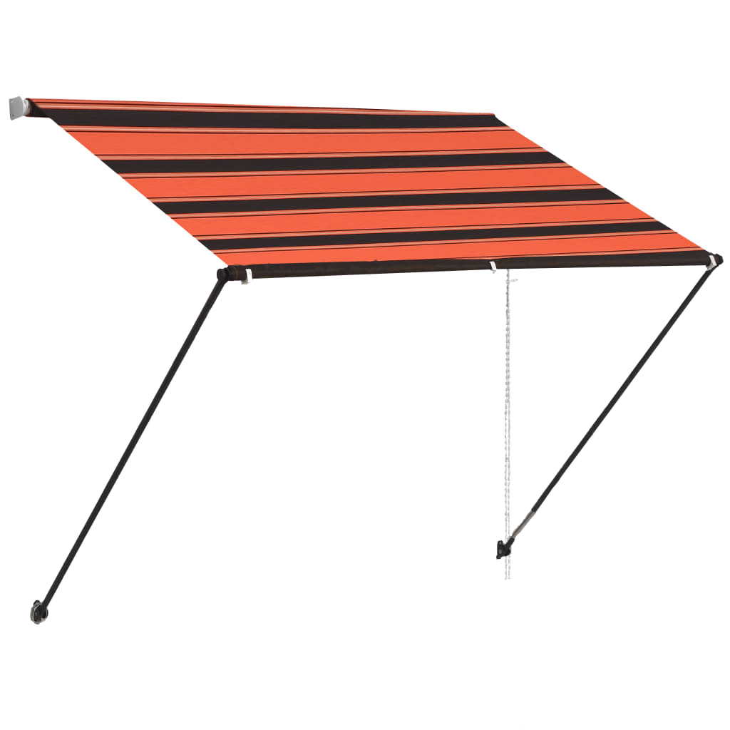 Sisäänkelattava markiisi LEDillä 200x150 cm oranssi ja ruskea - Sisustajankoti.fi