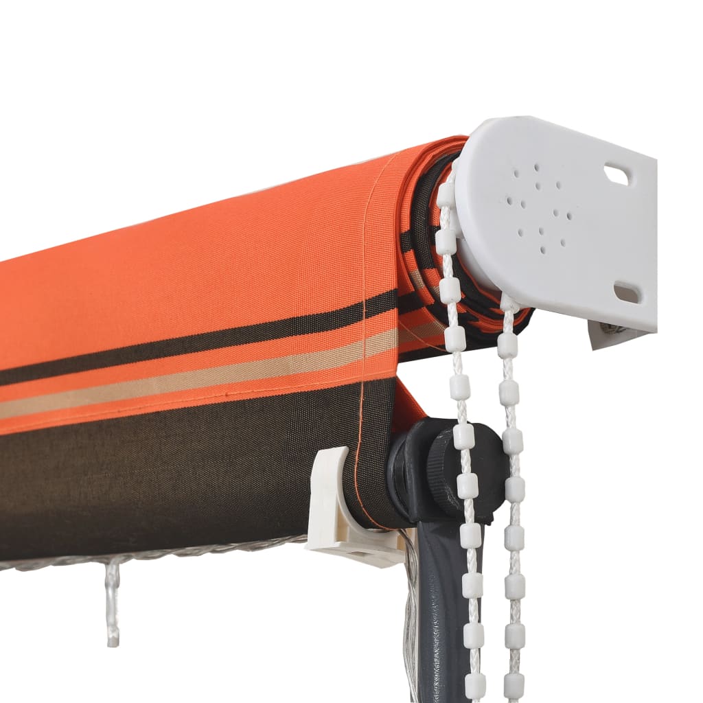 Sisäänkelattava markiisi LEDillä 250x150 cm oranssi ja ruskea - Sisustajankoti.fi