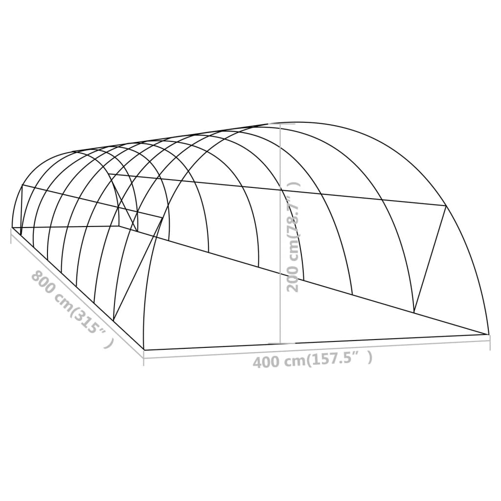 Kasvihuone 32 m² 8x4x2 m - Sisustajankoti.fi