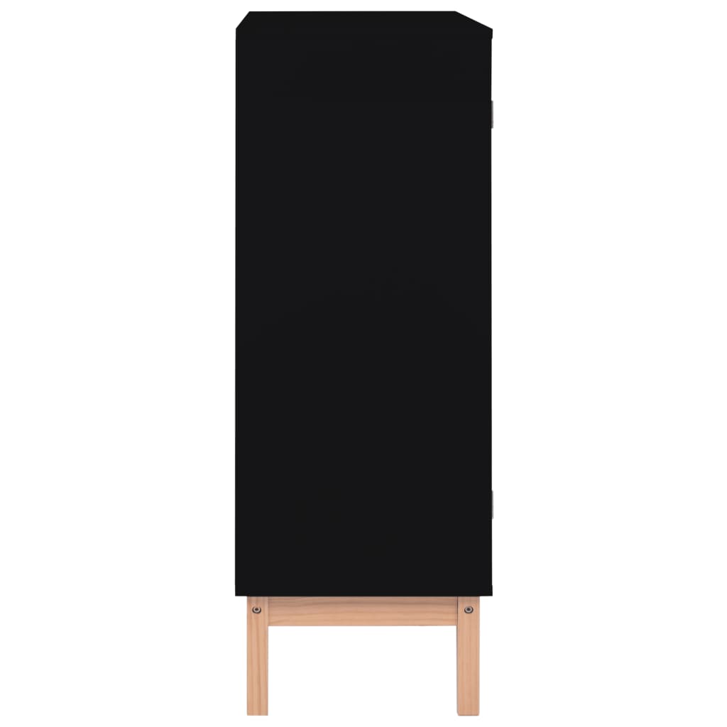 Senkki musta 80x35x100 cm MDF ja rottinki - Sisustajankoti.fi