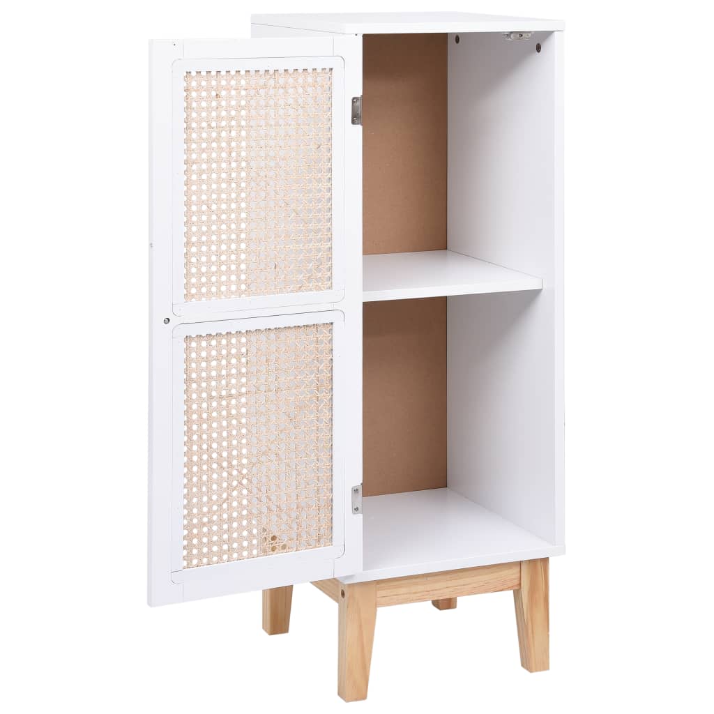 Senkki valkoinen 35x35x100 cm MDF ja rottinki - Sisustajankoti.fi