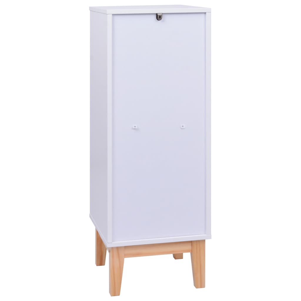 Senkki valkoinen 35x35x100 cm MDF ja rottinki - Sisustajankoti.fi