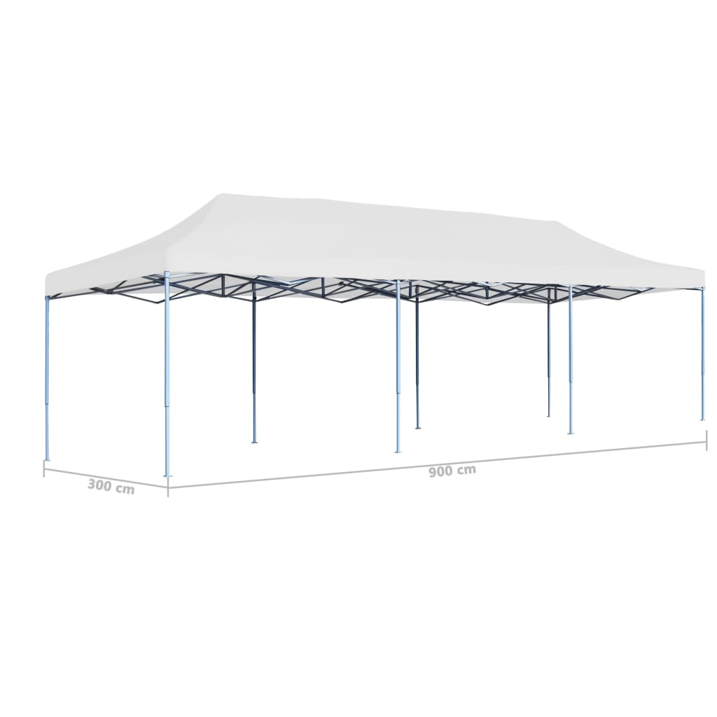 Kokoontaittuva pop-up juhlateltta 3 x 9 m valkoinen - Sisustajankoti.fi