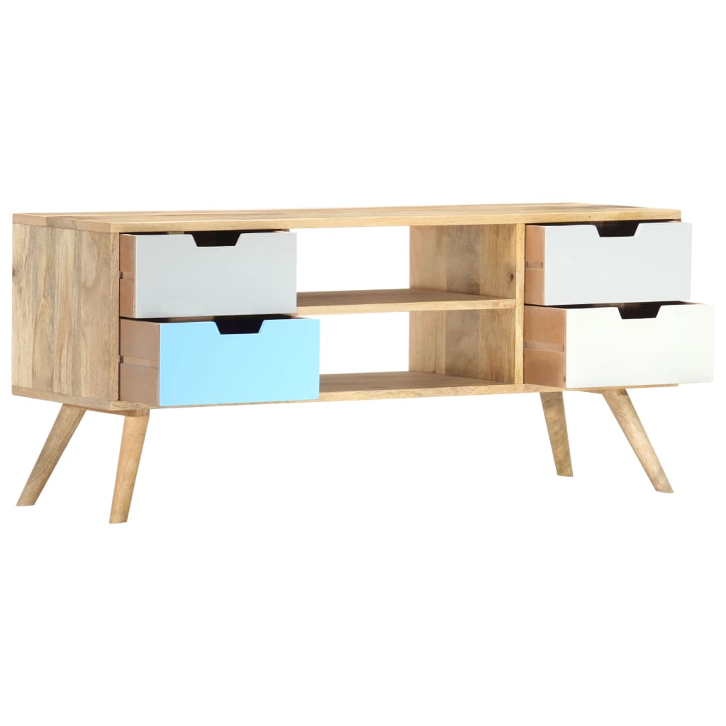 TV-taso 110x35x48 cm täysi mangopuu - Sisustajankoti.fi