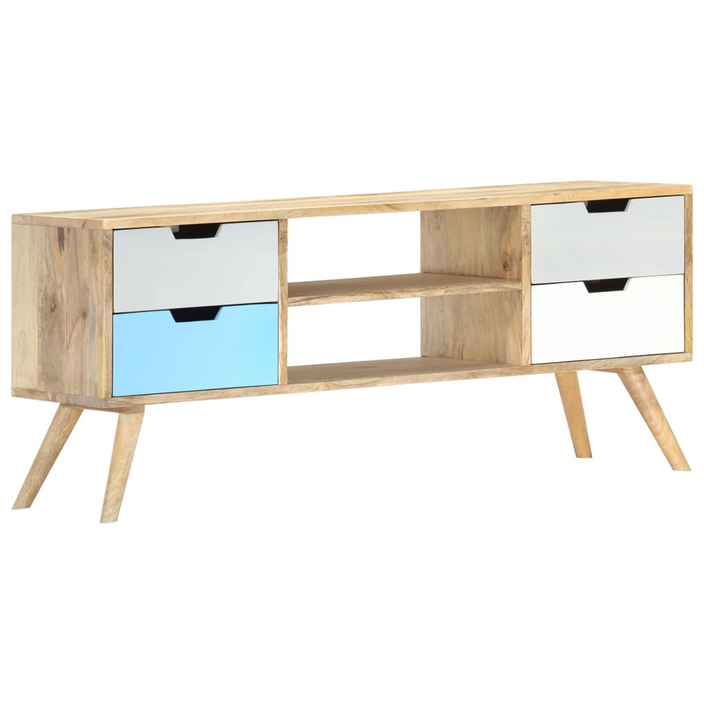 TV-taso 110x35x48 cm täysi mangopuu - Sisustajankoti.fi