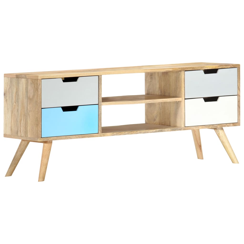 TV-taso 110x35x48 cm täysi mangopuu - Sisustajankoti.fi