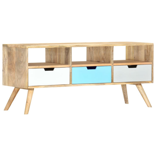 TV-taso 110x35x48 cm täysi mangopuu - Sisustajankoti.fi