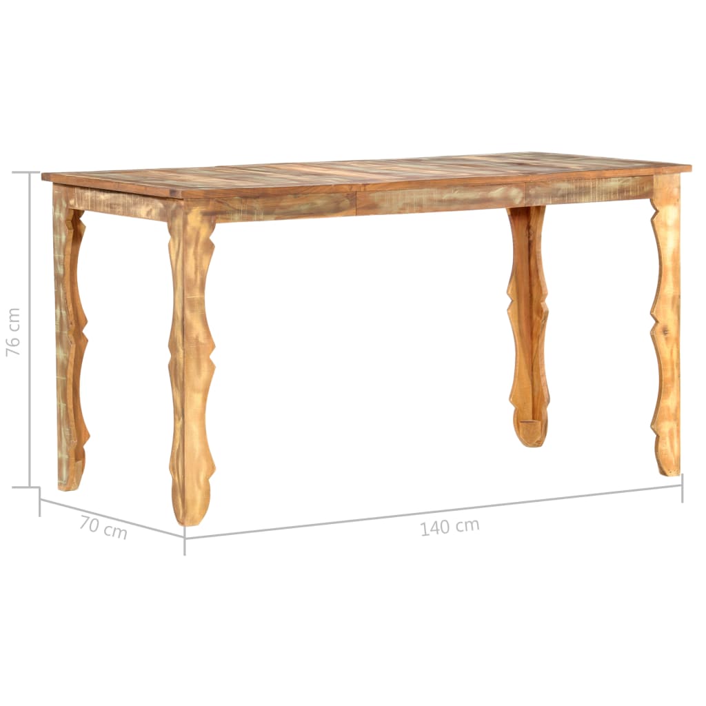 Ruokapöytä 140x70x76 cm täysi kierrätetty puu - Sisustajankoti.fi