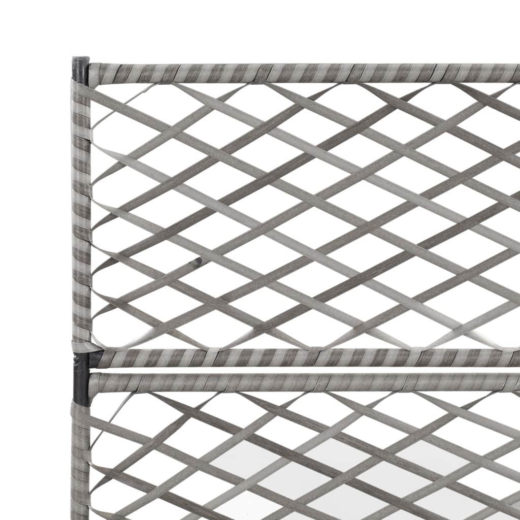 Korotettu kukkalaatikko 3ruukkua 83x30x130cm polyrottinki harm. - Sisustajankoti.fi