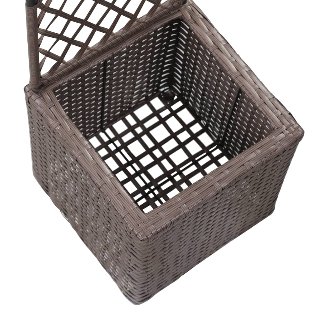 Korotettu kukkalaatikko 1 ruukku 30x30x107cm polyrottinki rusk. - Sisustajankoti.fi
