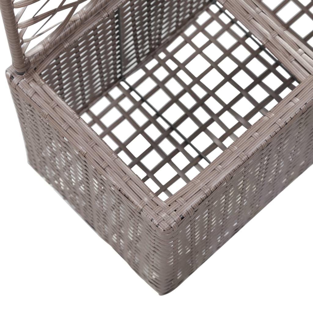 Korotettu kukkalaatikko 2ruukkua 58x30x107cm polyrottinki rusk. - Sisustajankoti.fi