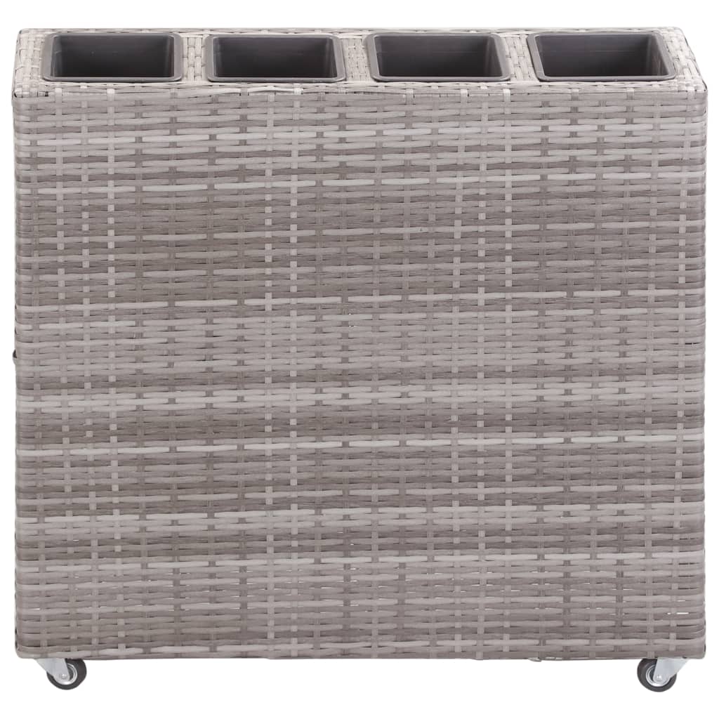 Korotettu kukkalaatikko 4xruukku 80x22x79 cm polyrottinki harm. - Sisustajankoti.fi