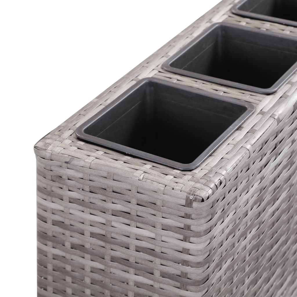 Korotettu kukkalaatikko 4xruukku 80x22x79 cm polyrottinki harm. - Sisustajankoti.fi