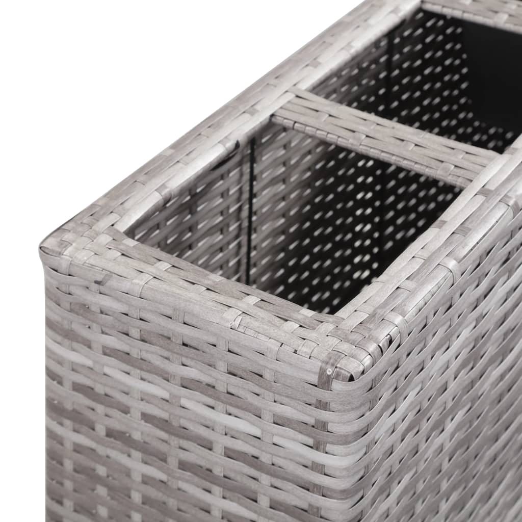 Korotettu kukkalaatikko 4xruukku 80x22x79 cm polyrottinki harm. - Sisustajankoti.fi