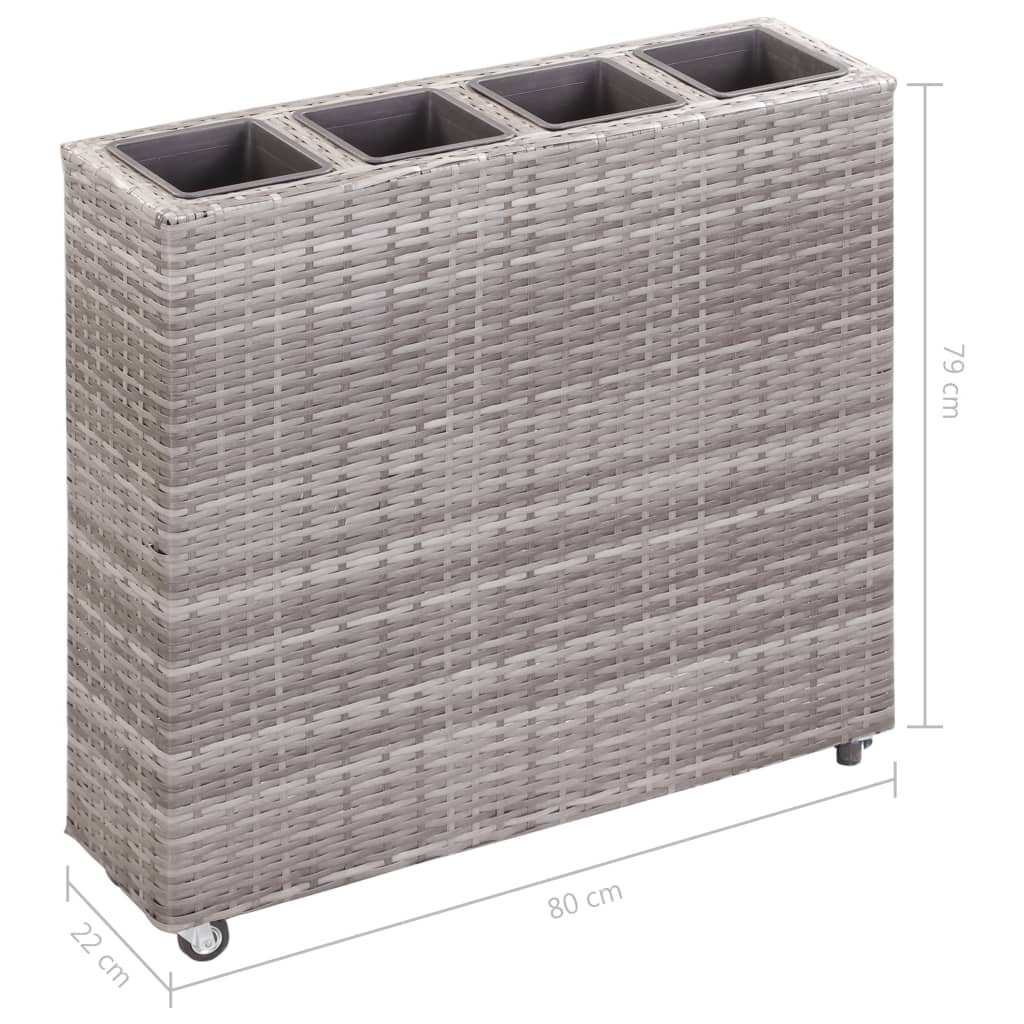 Korotettu kukkalaatikko 4xruukku 80x22x79 cm polyrottinki harm. - Sisustajankoti.fi