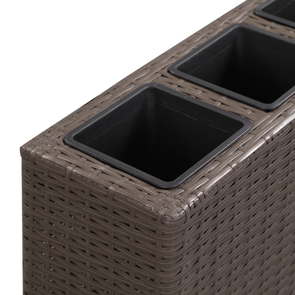 Korotettu kukkalaatikko 4xruukku 80x22x79 cm polyrottinki rusk. - Sisustajankoti.fi