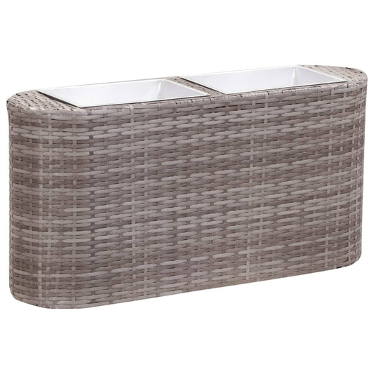 Korotettu kukkalaatikko 80x25x40 cm polyrottinki harmaa - Sisustajankoti.fi