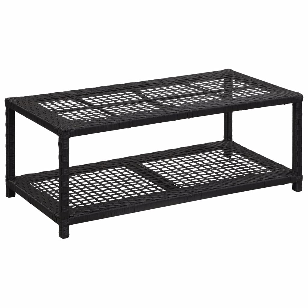 Kenkäpenkki musta 80x40x30 cm polyrottinki - Sisustajankoti.fi