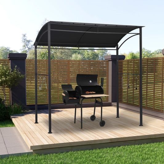 BBQ-huvimaja 215x150x220 cm antrasiitti teräs - Sisustajankoti.fi