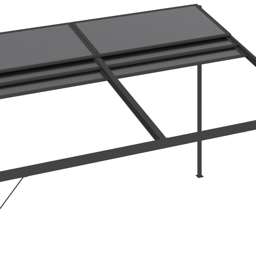Huvimaja katolla antrasiitti 4x3x2,5 m alumiini ja teräs - Sisustajankoti.fi