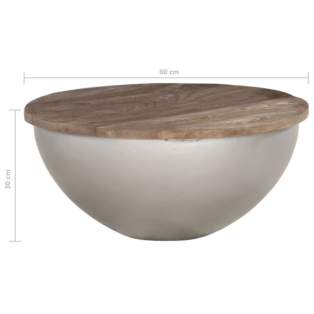 Kulhon muotoinen sohvapöytä Ø60 cm täysi mangopuu - Sisustajankoti.fi