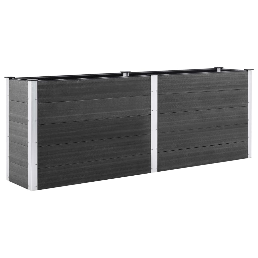 Puutarhan korotettu kukkalaatikko 250x100x91 cm WPC harmaa - Sisustajankoti.fi