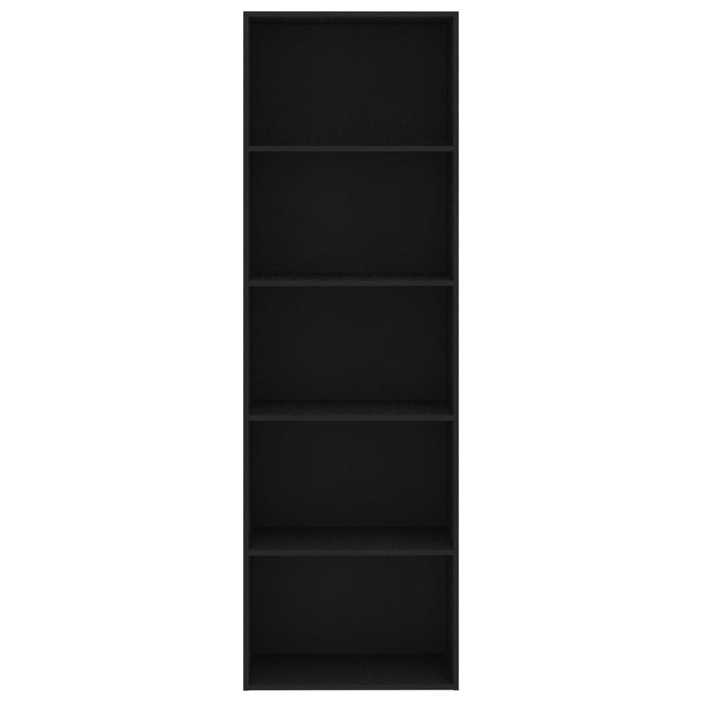 5-tasoinen kirjahylly musta 60x30x189 cm - Sisustajankoti.fi