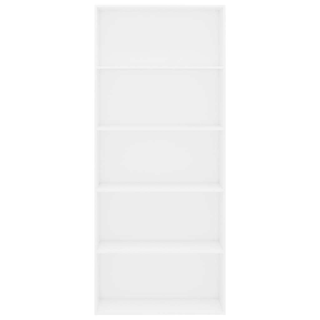 5-tasoinen kirjahylly valkoinen 80x30x189 cm - Sisustajankoti.fi