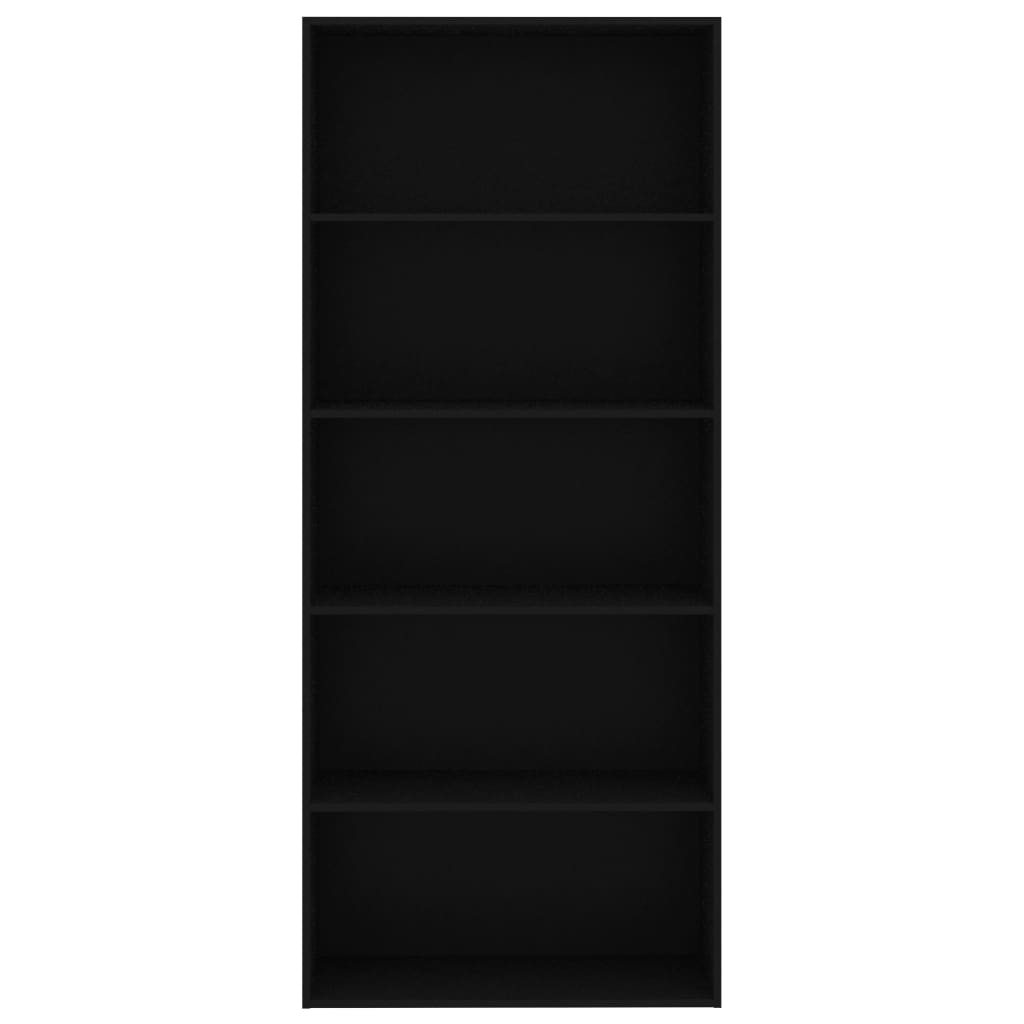 5-tasoinen kirjahylly musta 80x30x189 cm - Sisustajankoti.fi