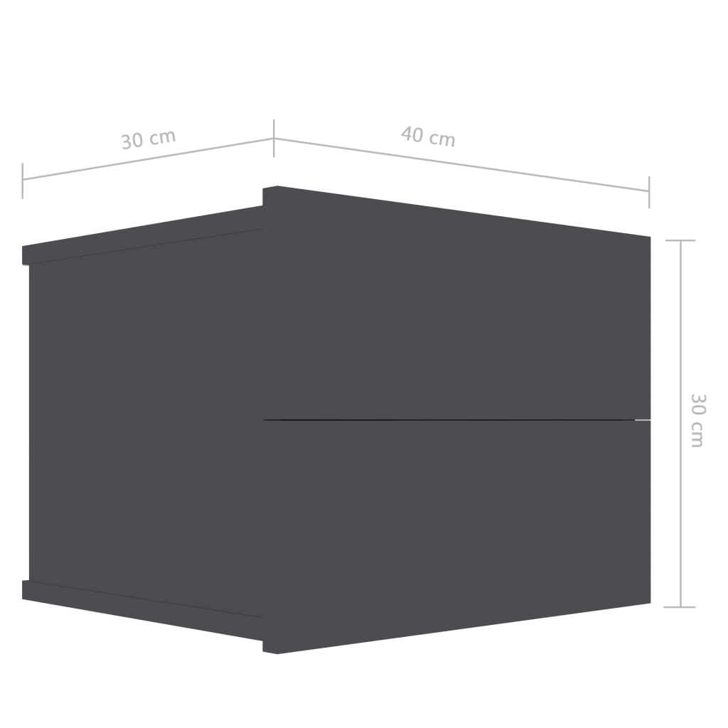 Yöpöydät 2kpl harmaa 40x30x30 cm - Sisustajankoti.fi