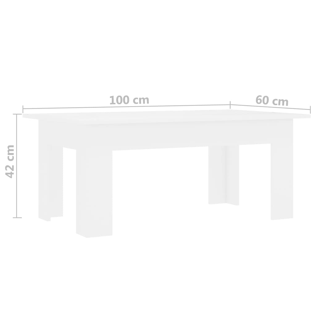 Sohvapöytä valkoinen 100x60x42 cm - Sisustajankoti.fi