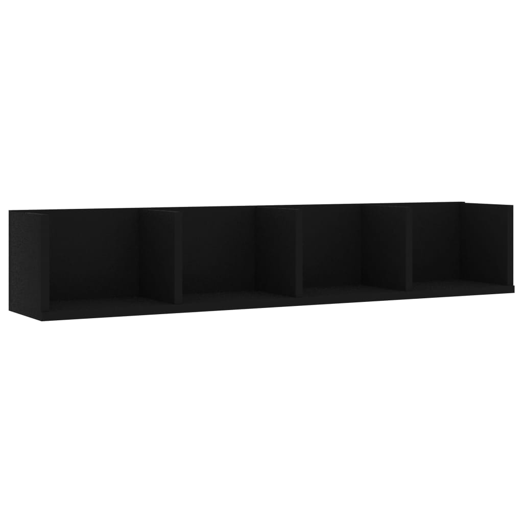 CD-seinähylly musta 100x18x18 cm - Sisustajankoti.fi
