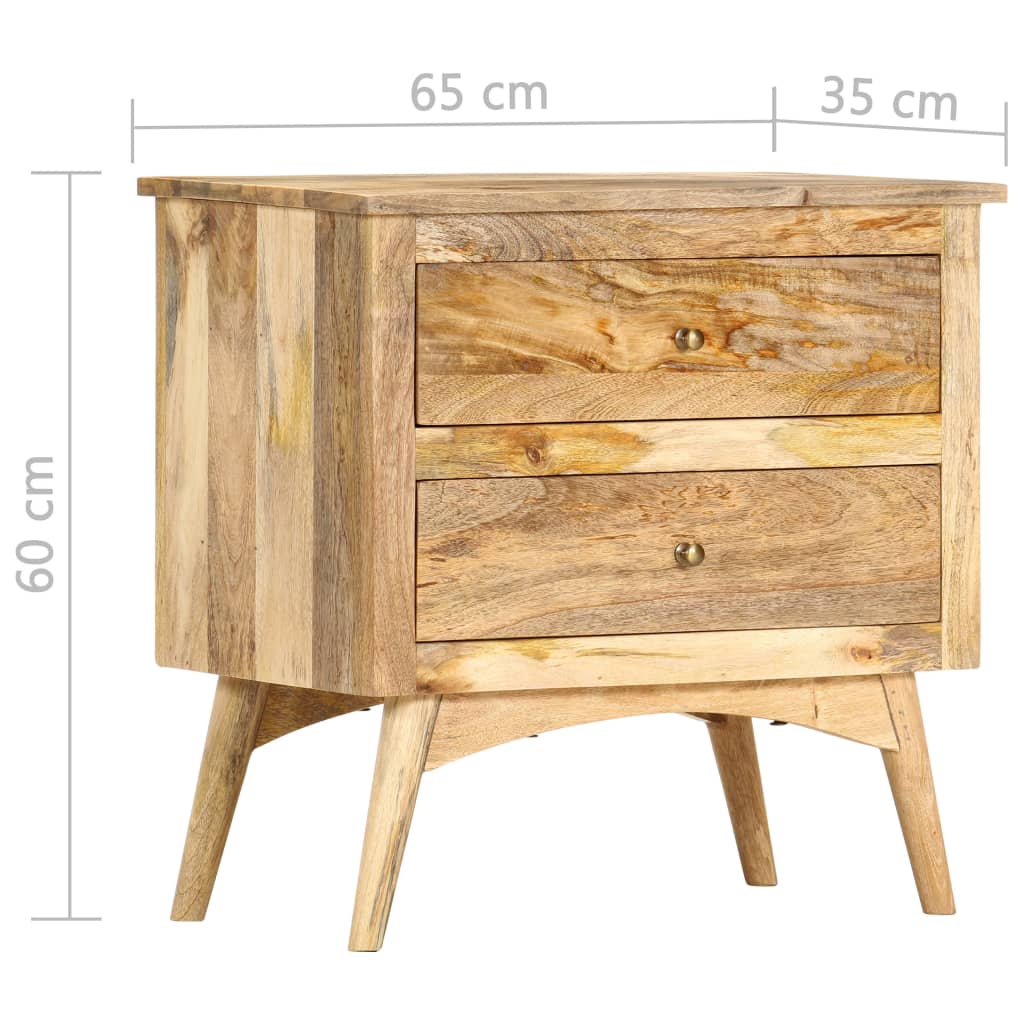 Yöpöytä 65x35x60 cm täysi mangopuu - Sisustajankoti.fi